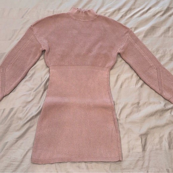 LILLUSORY Dresses & Skirts - Elegant Pink Long Sleeve Dress - MAUVE